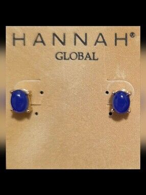 Royal Blue Oval Stud Earrings